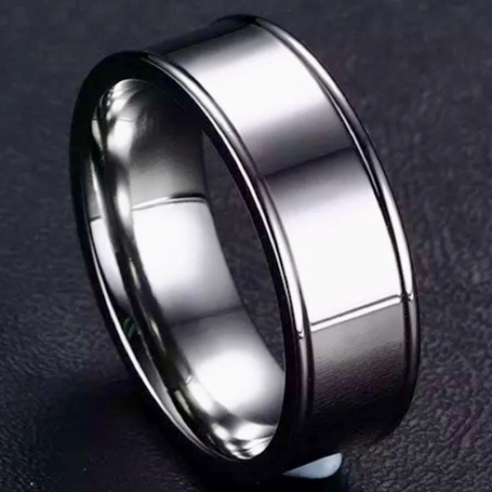 New Gold plated on Stainless Steel wide Ring 8.2mm